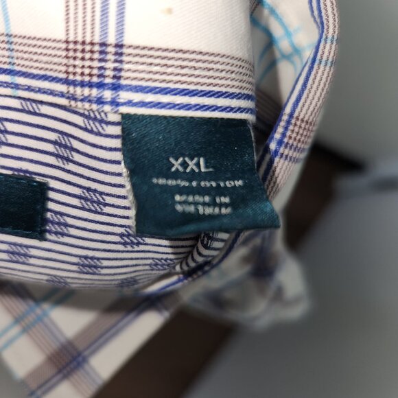 Perry Ellis Mens XXL Plaid Long Sleeve Button-Up Shirt 3990 - Picture 4 of 7